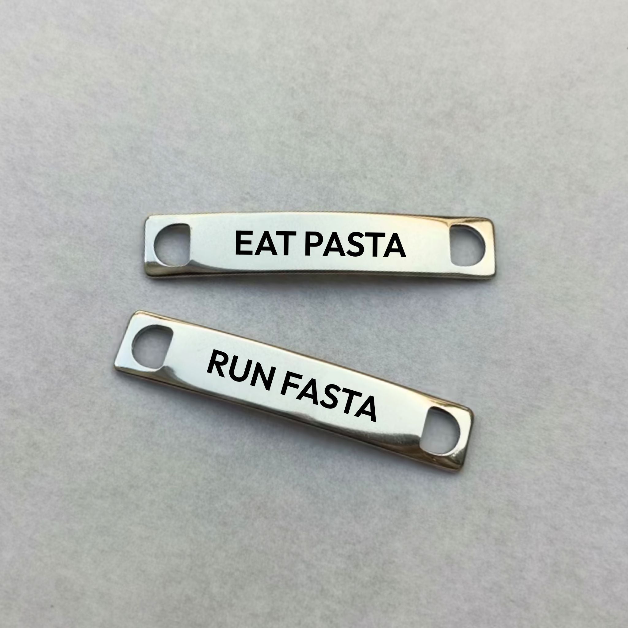 Shoe Tags "EAT PASTA - RUN FASTA"