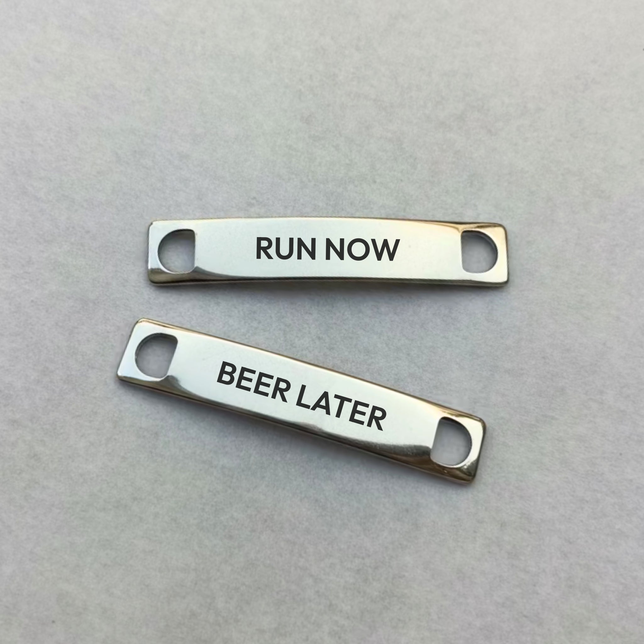 Shoe Tags “RUN NOW - BEER LATER”