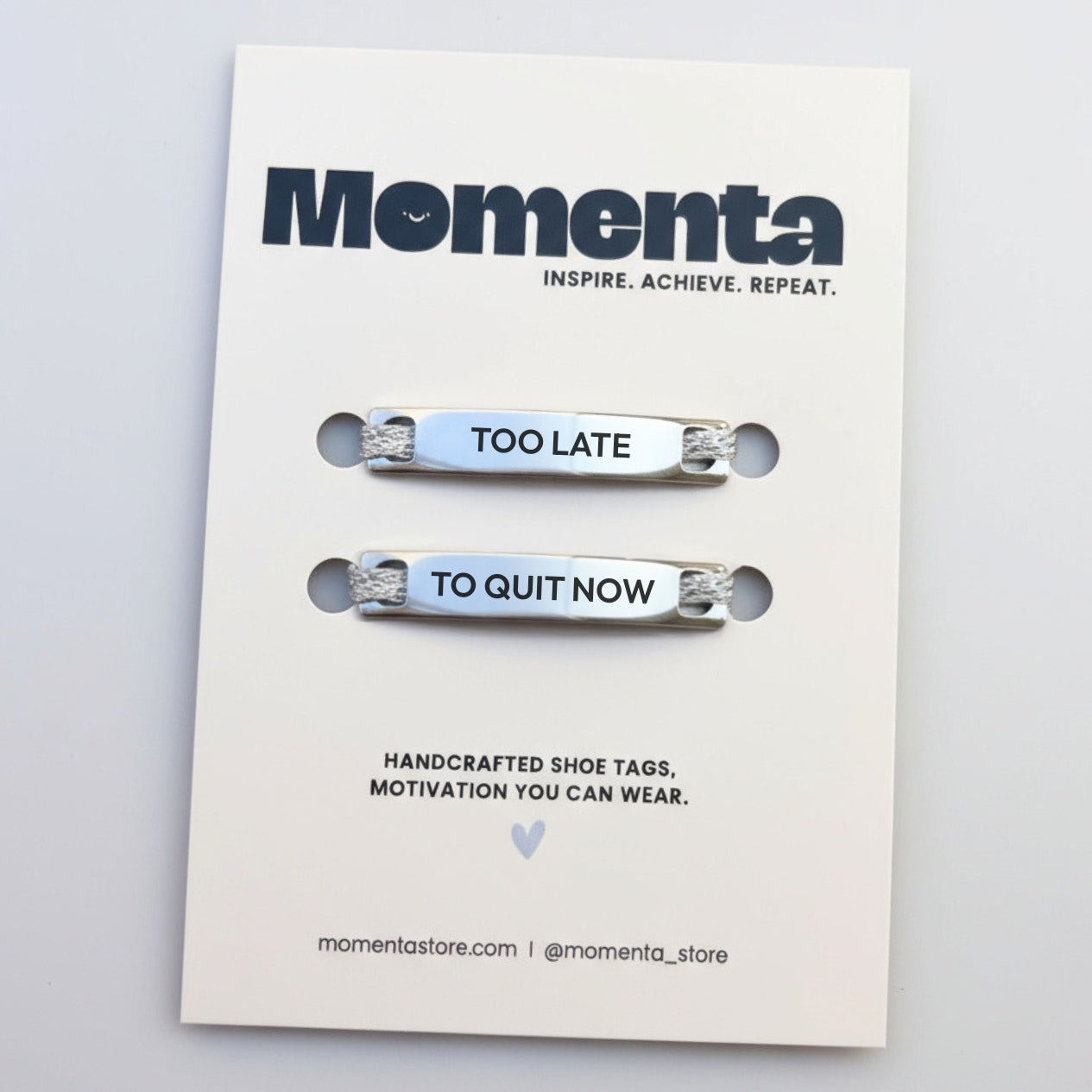 Accessoire running too late to quit now motivation pour lacets de chaussures