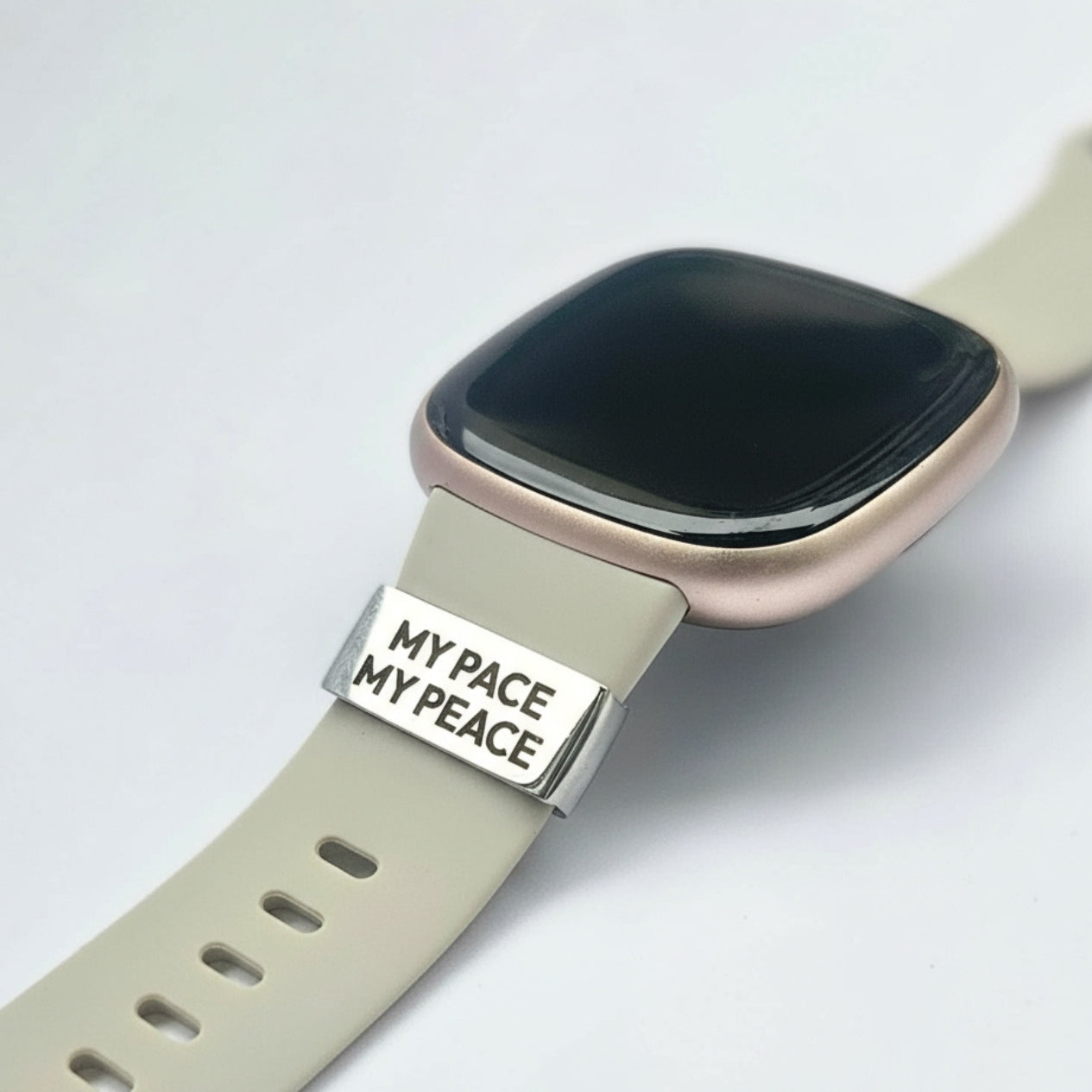 Watch Tag gravé My pace My peace, accessoire pour montre de sport, motivation running